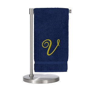 BC BARE COTTON Monogrammed Bath Towel, Personalized Gift, 27 x 54 inches - Set of 1 - Navy - Gold Script - 1 of 4