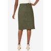 Jessica London Women's Plus Size Stretch Cotton Chino Skirt - 3 of 4