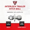 Bulldog Interlock Trailer Hitch Ball with 3,500 Pound Capacity for Automotives, Boats, RV, Minivans, Camper, and Towing Needs - 2 of 4