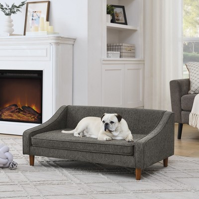 Lyngins Modern Elevated Dog Couch Bed,Breathable Linen Pet Sofa with Raised Legs for Living Room,Bedroom