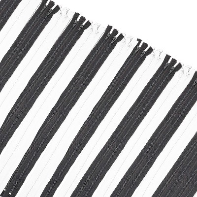 Juvale 60 Pieces #5 Nylon Coil Zipper for Sewing Repair Kit Replacement, 24 inch, Black and White