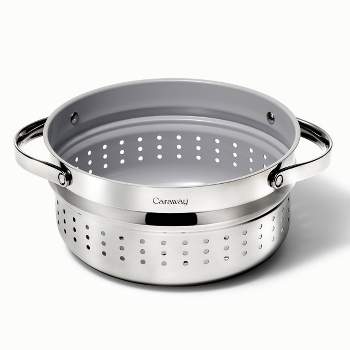 Caraway Home Nonstick Stainless Steel Steamer Silver