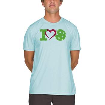 Vapor Apparel Men's I Heart Pickleball UPF 50+ Sun Protection Short Sleeve Performance T-Shirt for Sports and Outdoor Lifestyle