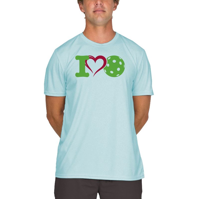 Vapor Apparel Men's I Heart Pickleball UPF 50+ Sun Protection Short Sleeve Performance T-Shirt for Sports and Outdoor Lifestyle, 1 of 4
