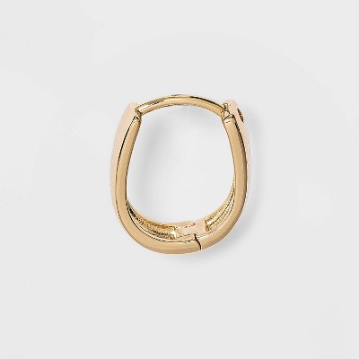 14K Gold Plated Oval Hoop Drop Earrings - A New Day&#8482;