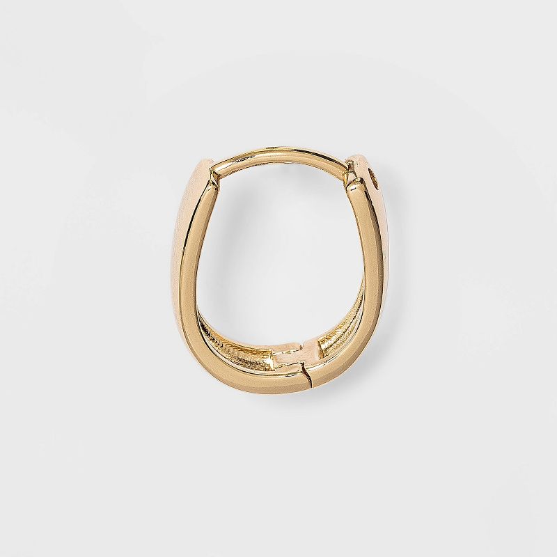 14K Gold Plated Oval Hoop Drop Earrings - A New Day&#8482;, 4 of 12