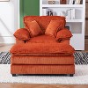KTMBDW Sofa Chair with Movable Ottoman - Corduroy Cloud Couch Chair Soft Comfy Modern Sofa Chaise Single Sleeper Chair Bed for Living Room - 2 of 4