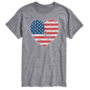 Men's - Instant Message - USA Flag Heart Short Sleeve Graphic T-Shirt - 1 of 4