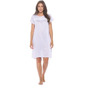 Casual Nights Women's Super Soft Yummy Nightshirt, Short Sleeve Nightgown, Night Dress with Fun Prints & Patterns - 1 of 4