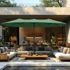 Captiva Designs 9'x15' Rectangular Outdoor Market Umbrella with Crank Handle Light - 2 of 4