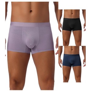 INSPIRE CHIC Men's 3 Pack Elastic Waist Solid Color Basic Boxer Briefs - 1 of 4
