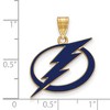 Black Bow Jewelry 14k Yellow Gold Plated Sterling Silver Tampa Bay Lightning NHL Large Pendant - 2 of 3