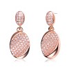 Guili Luxe Drops Rose Gold Plated Dangle Earrings with Pave CZ detail, crafted to dazzle with texture, shine, and romantic movement - 4 of 4