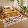 Itopfox Washable Boho Vintage Rug, Non Slip Floral Low Pile for Living Room, Bedroom, Farmhouse, Dining Room, Kids Playroom in Beige - 4 of 4
