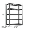 VYNXARIA 47.2" Wide Black Metal Shelving Unit with 5 Removable Dividers - Heavy-Duty Storage for Garage, Kitchen, and Office - 2 of 4