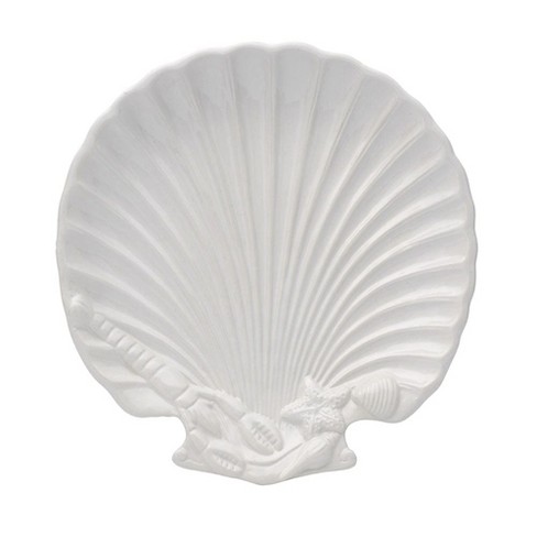 Fitz & Floyd Fitz & Floyd Coastal Home Shell Plate, 11.5 Inch, White ...