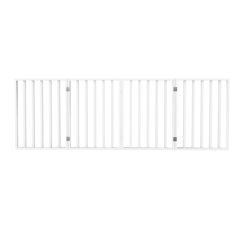 Indoor Pet Gate - 4-Panel Folding Dog Gate for Stairs or Doorways - 72x24-Inch Freestanding Pet Fence for Cats and Dogs by PETMAKER (White), 5 of 9
