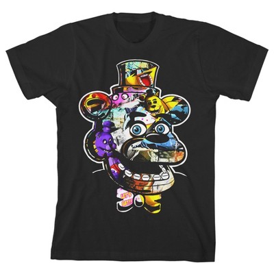Five Nights at Freddy’s Freddy Face Graphics Boy’s Black T-shirt