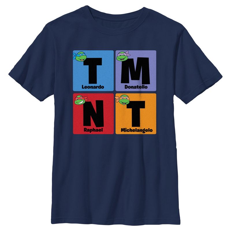 Boy's Teenage Mutant Ninja Turtles Colorful Turtle Elements T-Shirt, 1 of 5