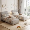 Twin Upholstered Platform Bed Frame with Wave Headboard, Wood Slats, No Box Spring Needed, for Kids or Teens - 3 of 4