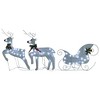 vidaXL Reindeer And Sleigh Christmas Decoration Set of 4 White Mesh, Metal - White 4 - 4 of 4