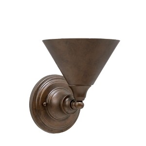 Toltec Lighting Any 1 - Light Sconce in  Bronze with 7" Bronze Cone Metal Shade Shade - 1 of 1