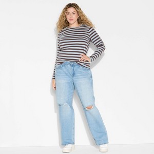 Women's Long Sleeve Printed Crewneck T-Shirt - Wild Fable™ - 1 of 3
