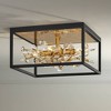 Possini Euro Design Carrine Modern Ceiling Light Flush Mount Fixture 14 1/4" Wide Black Gold 4-Light Clear Crystal for Bedroom Kitchen Living Room - 2 of 4
