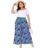 Agnes Orinda Women's Plus Size Wide Leg Mid Rise Front Tie with Pocket Casual Flowy Floral Boho Palazzo Pants - 3 of 4