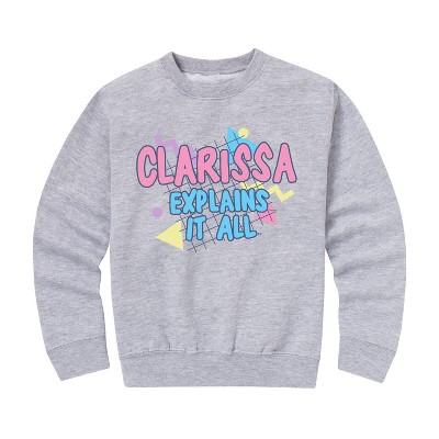 Boys' - Clarissa Explains It All - Retro Logo Graphic Long Sleeve Fleece Sweatshirt