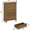 48" Tall 5 Drawer Wood Dresser, Modern Chest of Drawers with Deep Storage and Metal Handles, Bedroom Organizer Cabinet for Living Room, Hallway - 2 of 4