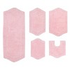 Waterford Tufted Bath Rug, Extra Soft and Absorbent, Non-Slip Bath Mats, Machine Washable bath rugs for Bathroom, 5 Pcs Set with Contour, Pink - 2 of 4
