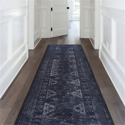 SKRAN Soft and Cozy Area Rug for Comfort and Style, Non-Slip and Machine, Living Room, Bedroom, Kitchen - Black & Gray
