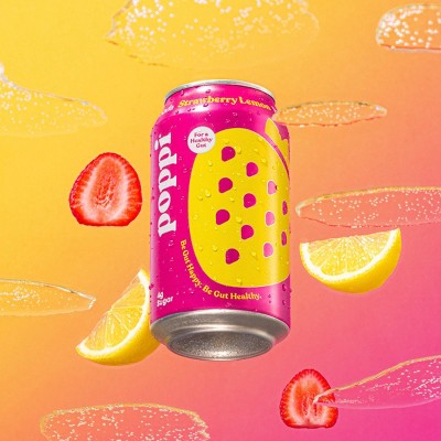 Poppi Strawberry Lemon Prebiotic Soda - 4pk/12 fl oz Cans_2