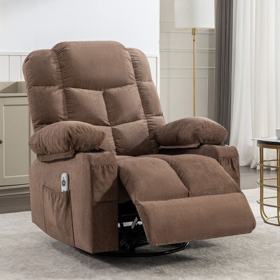 NicBex Recliner Chair Oversized Rocking Chair Massage Chair with Heating with USB Ports and 2 Cup Holders for Living Room