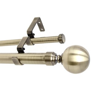 Urbanest Steel Ball Manhattan 1-inch 5-8 inch Double Drapery Curtain Window Rod Set - 1 of 4