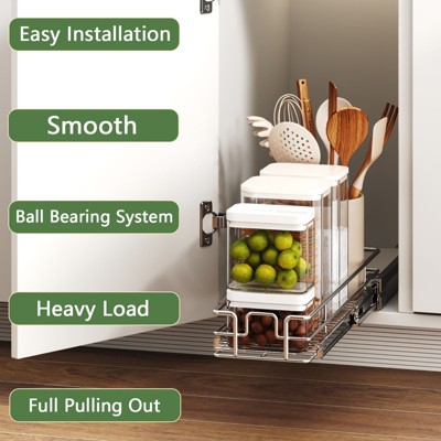 HomLux Pull Out Cabinet Organizer and Storage 5.5in W x 21.5in D Slide Out Shelves for Kitchen Cabinets — фото 2