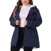 Agnes Orinda Women's Plus Size Fall Long Sleeve Hooded Warm Barn Jackets with Pockets - 2 of 4