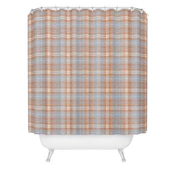 Little Arrow Design Co Fall Plaid Warm Shower Curtain Orange - Deny Designs