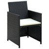 vidaXL 4 Pieces Black Poly Rattan Patio Lounge Set, Waterproof Weather-Resistant Outdoor Garden Terrace Furniture Set, Includes Cushions - 2 of 4