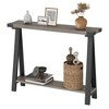 2-Tier Console Table with Storage, Farmhouse 43.3" Entryway Table with Metal Frame and MDF, Narrow Sofa Table Behind the Couch for Living Room - 4 of 4