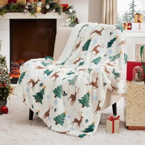 Flannel Christmas Throw Blanket for Couch, Christmas Decorations Gifts for Women, Warm Throw Blanket. - 1 of 4