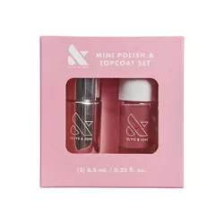 Olive & June Mini Nail Polish + Top Coat Duo Set - Pink - 2ct