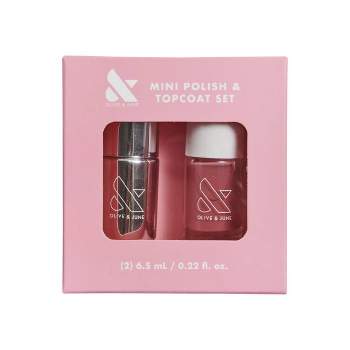 Olive & June Mini Nail Polish + Top Coat Duo Set - Pink - 2ct: Vegan, Cruelty-Free, 15-Free Formula, Travel Size