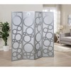 Gulches 70 Inch 4 Panel Sliver Partitions and Room Dividers, Circular Bubble Motifs Included - 3 of 4