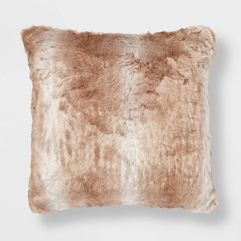 Faux Fur Ombre Decorative Throw Pillow - Threshold™ - image 1 of 4