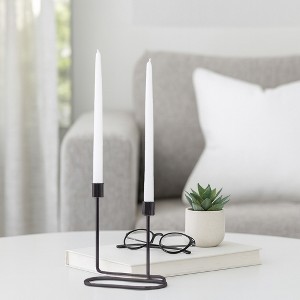 Decorative Taper Candle Holders for Living Home Decor - Swirl Candle Holder Centerpieces for Table, Office or Mantel - 1 of 4