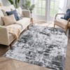 Modern Washable Area Rug - Neutral Abstract Design, Non-Slip Backing, Stain-Resistant Low Pile for Living Room, Bedroom & Office - 4 of 4