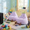 Spassway 2-Piece Cartoon Eggplant Bean Bag Chairs with Faux Rabbit Fur Cover for Kid Memory Foam Bean Bag Sofa Reading Seats for Playroom Living Room - 2 of 4