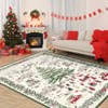 Washable Christmas Area Rugs, Christmas Tree Print Winter Home Decor Rug, Xmas Soft Non Slip Throw Carpet - 3 of 4